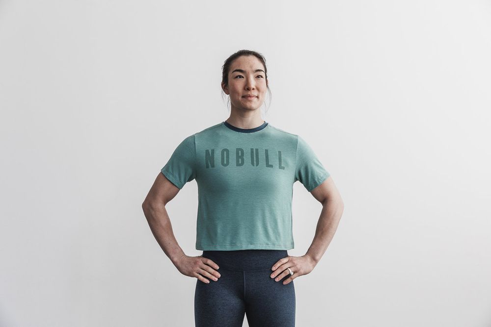 T-Shirts NOBULL Femme Bleu - NOBULL Boxy,France (4105-GJHRK)